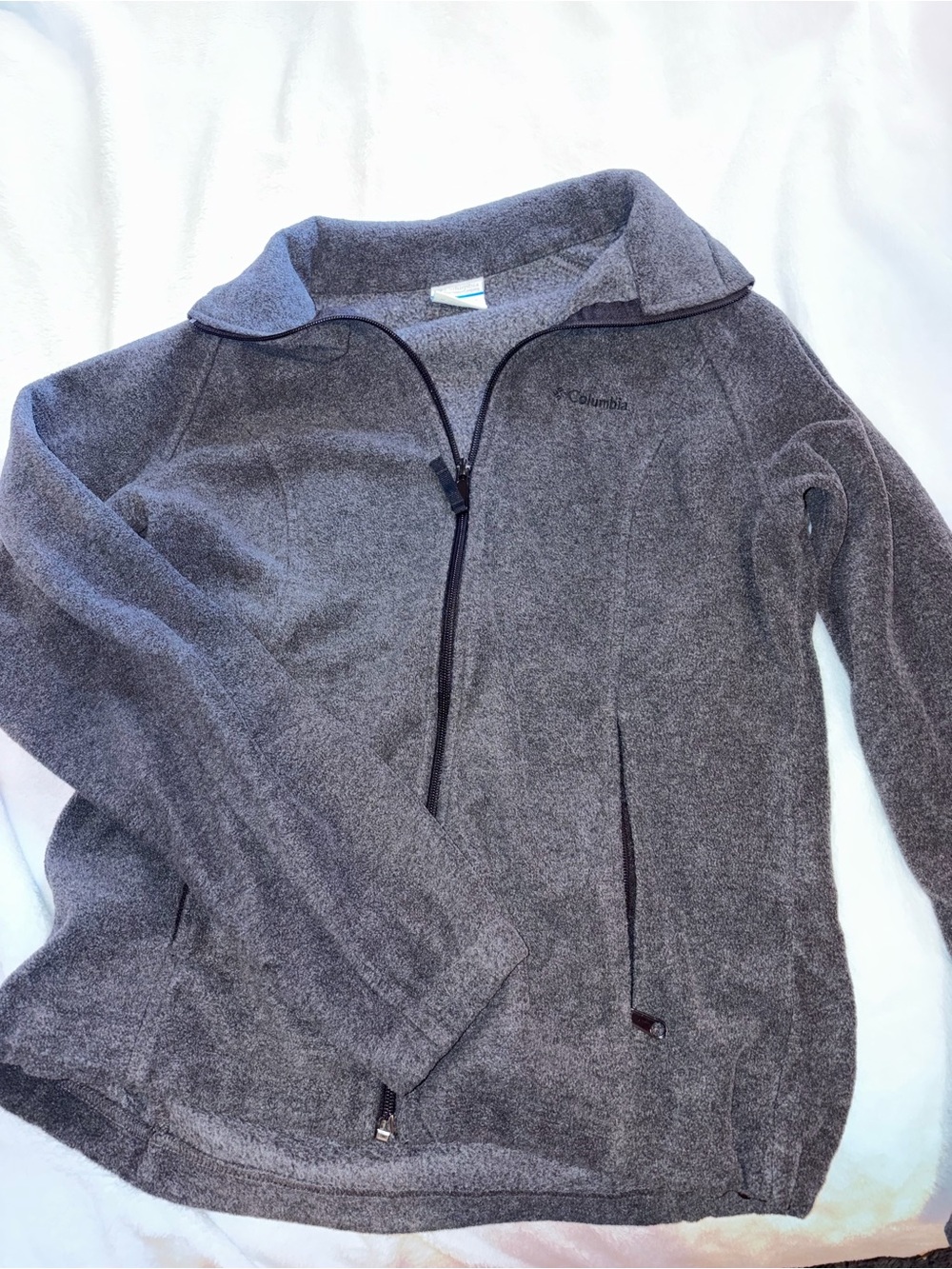 Columbia Dark Heather Gray Full-Zip Fleece Jacket